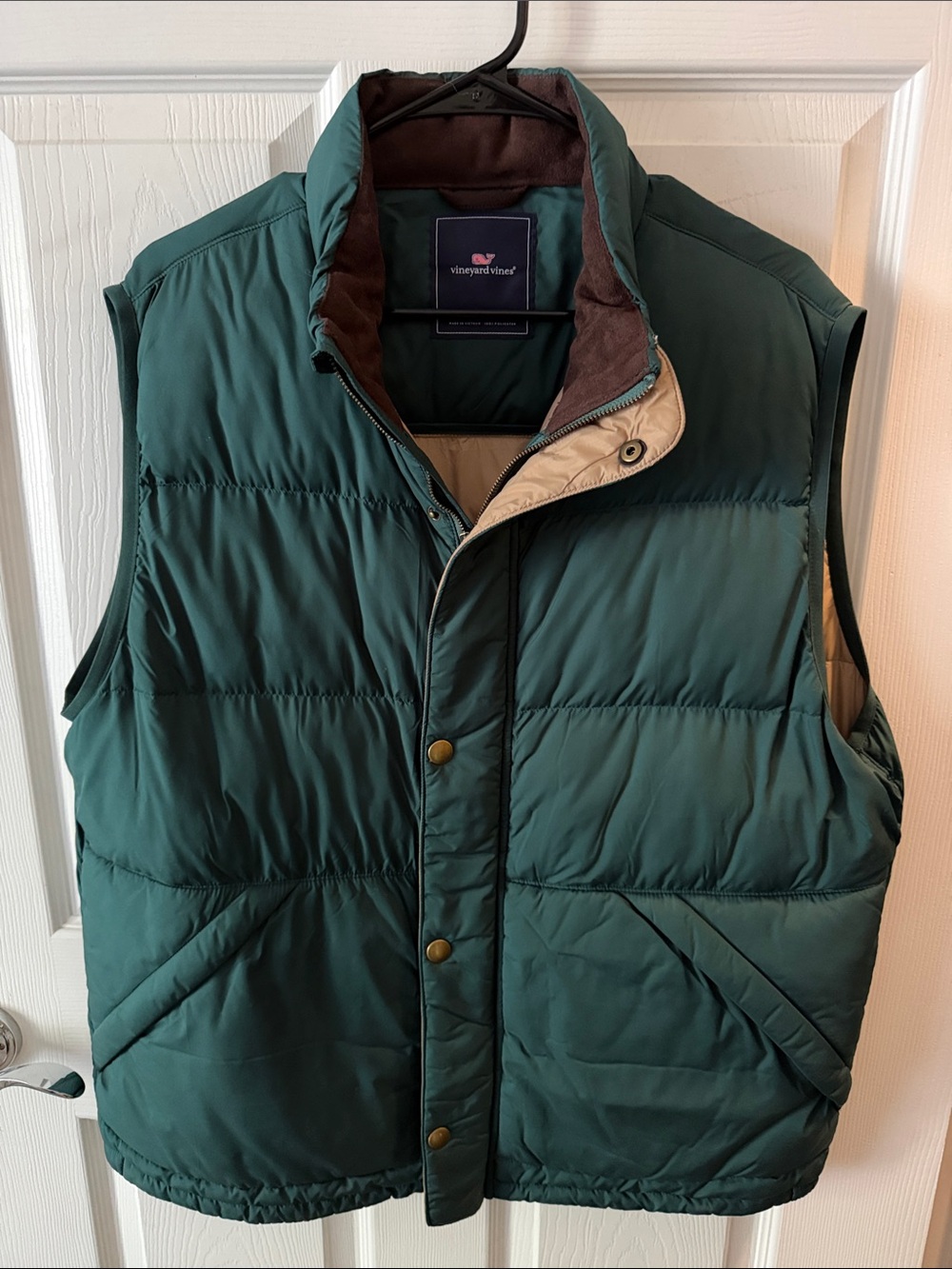 Vineyard Vines Men's Deep Green Quilted Puffer Vest